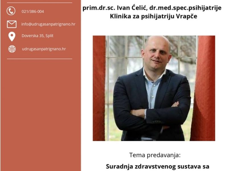 San Patrignano - Održano online predavanje dr.Ivana Ćelića u organizaciji Udruge San Patrignano