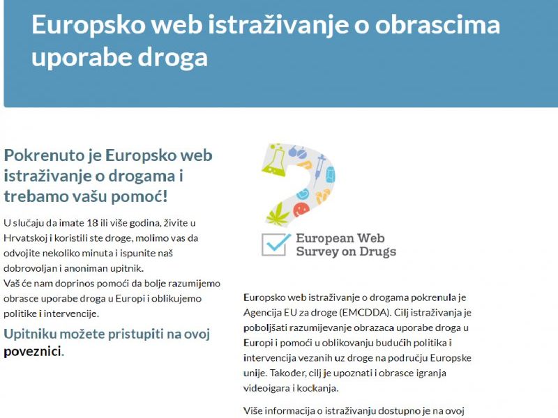 San Patrignano - Europsko web istraživanje o obrascima uporabe droga